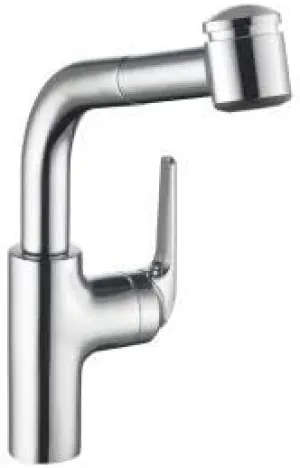 10.061.003.000 DOMO Pull Out Kitchen Faucet, 9", Chrome