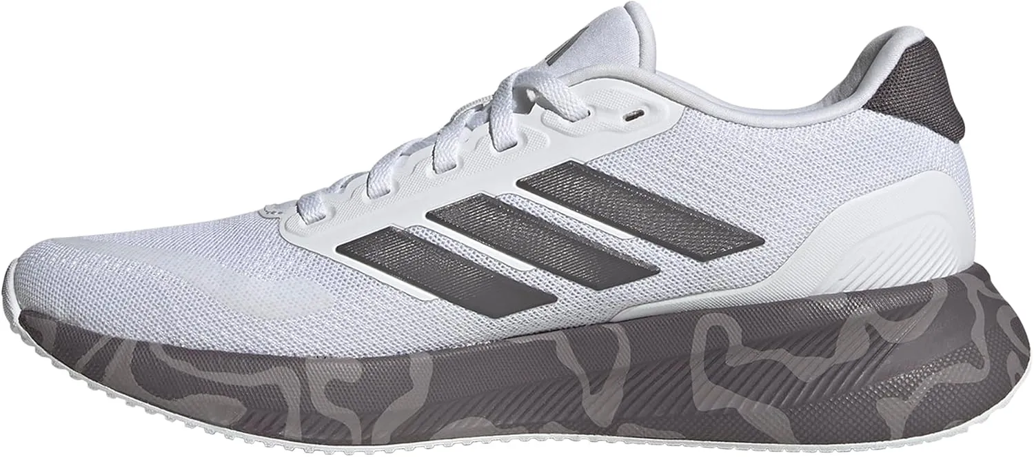 adidas Women's Run Falcon 5 Sneaker, White/Grey Strata/Black, 6.5