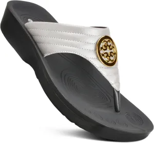 AEROTHOTIC Arch Supportive Casual Walking Flip Flops for Women