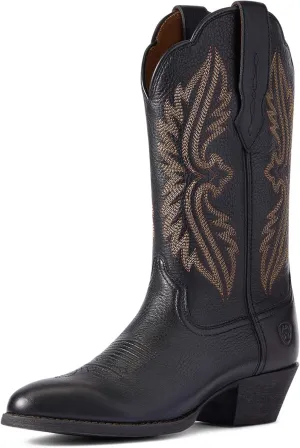 ARIAT BMVY9 Womens Heritage R Toe StretchFit Western Boot Black Deertan 9.5