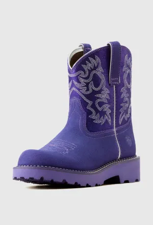 Ariat Women's Fatbaby Western Boot (Violet Suede/Purple Metallic)