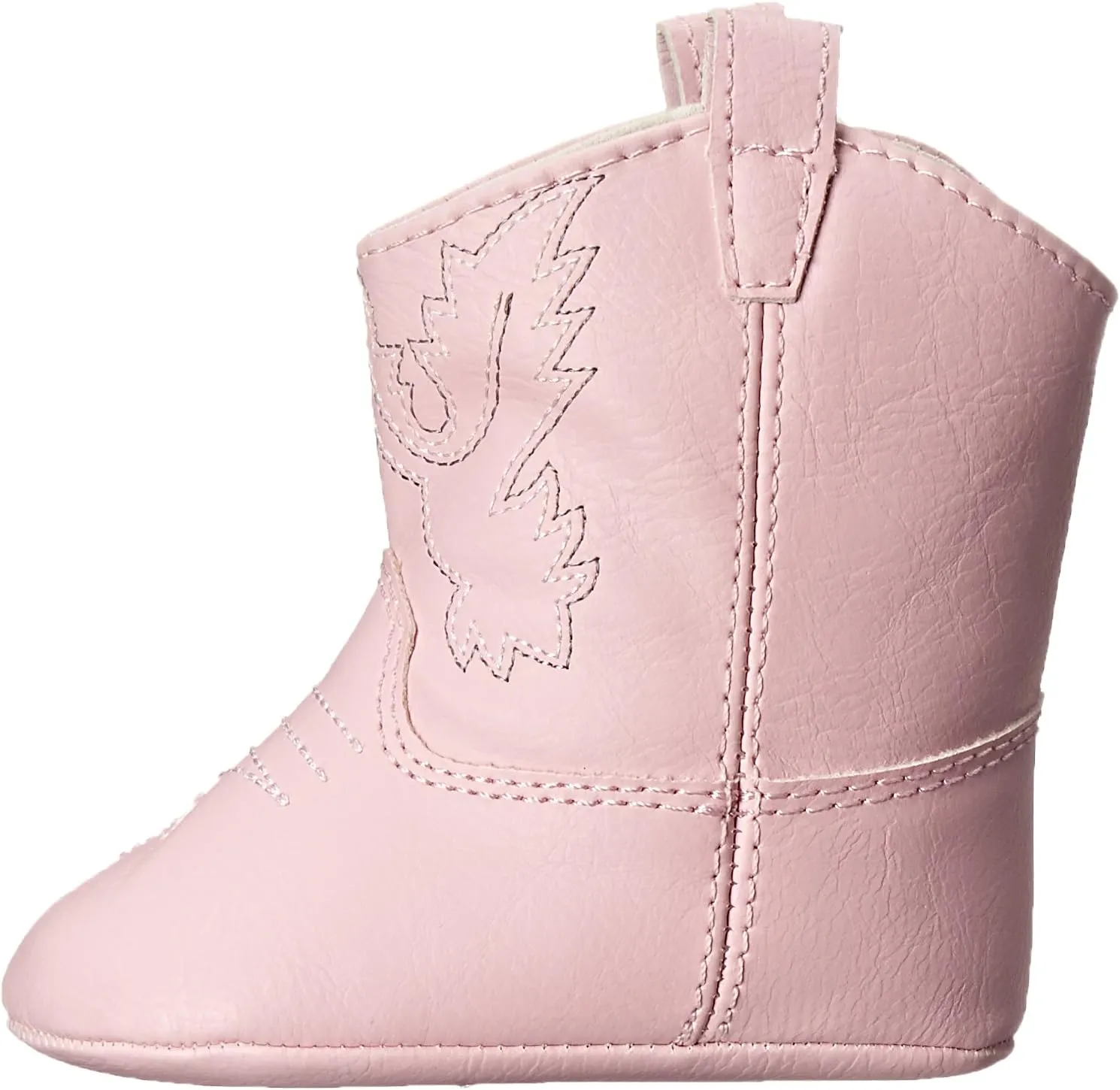 Baby Deer Faux-leather Soft Sole Western Boot for Infant Boys or Girls/Baby First Steps non-Slip with Ornamental Cowboy Stitch and Hook-and-loop Closure