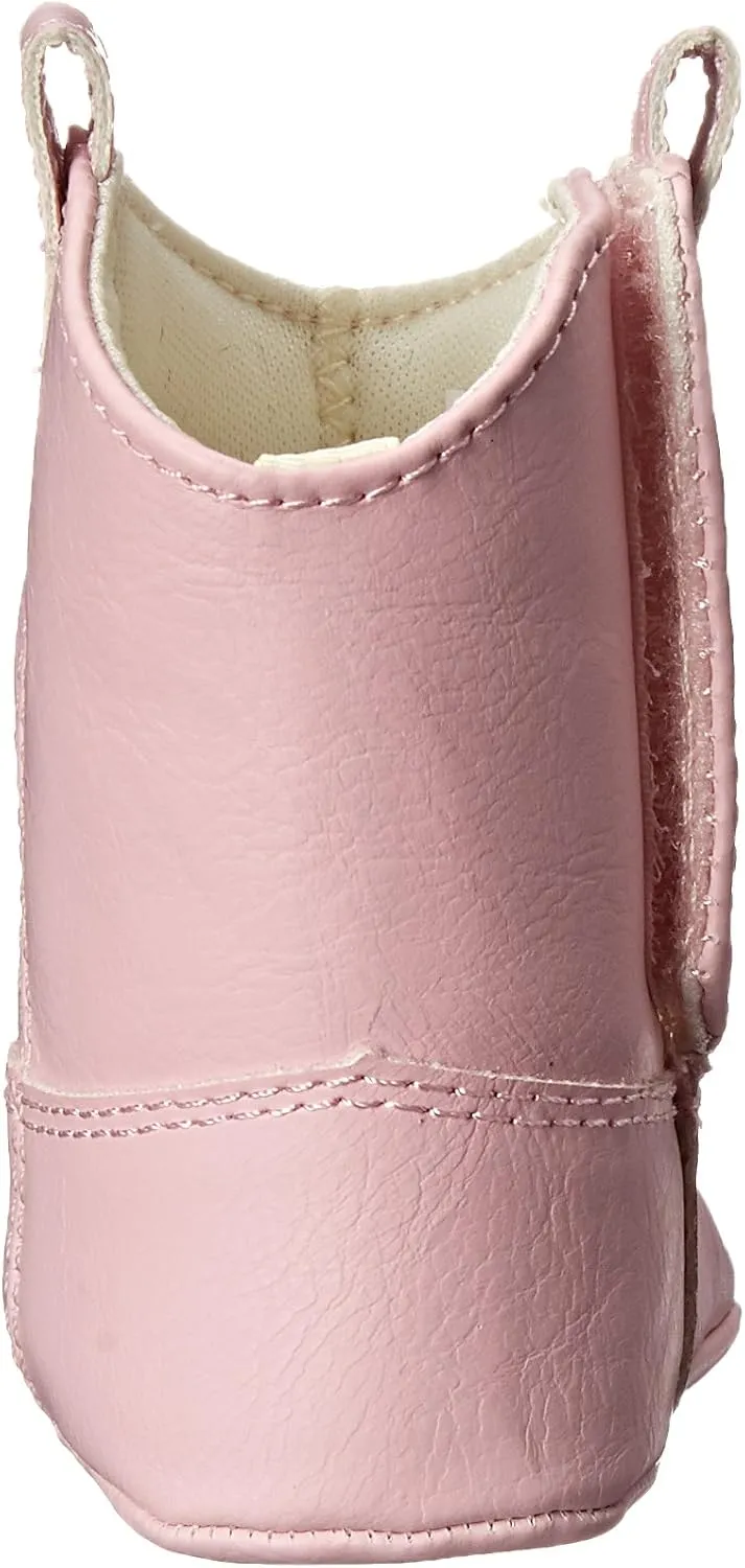 Baby Deer Faux-leather Soft Sole Western Boot for Infant Boys or Girls/Baby First Steps non-Slip with Ornamental Cowboy Stitch and Hook-and-loop Closure