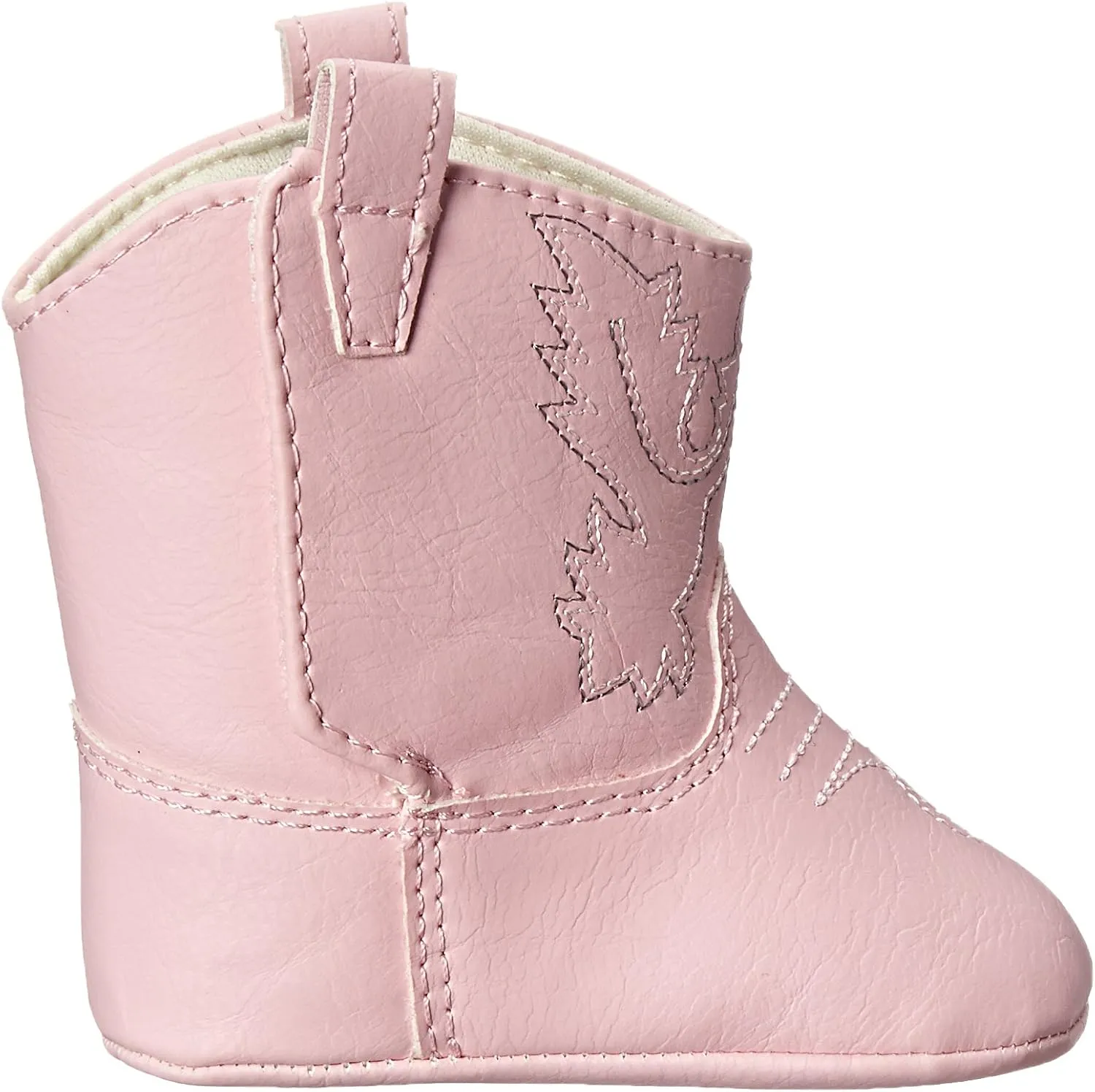 Baby Deer Faux-leather Soft Sole Western Boot for Infant Boys or Girls/Baby First Steps non-Slip with Ornamental Cowboy Stitch and Hook-and-loop Closure