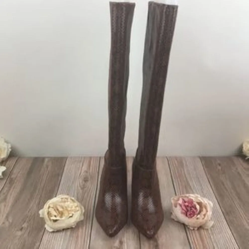 BCBGeneration Miriness Snakeskin Marlo Leather Boots 7.5