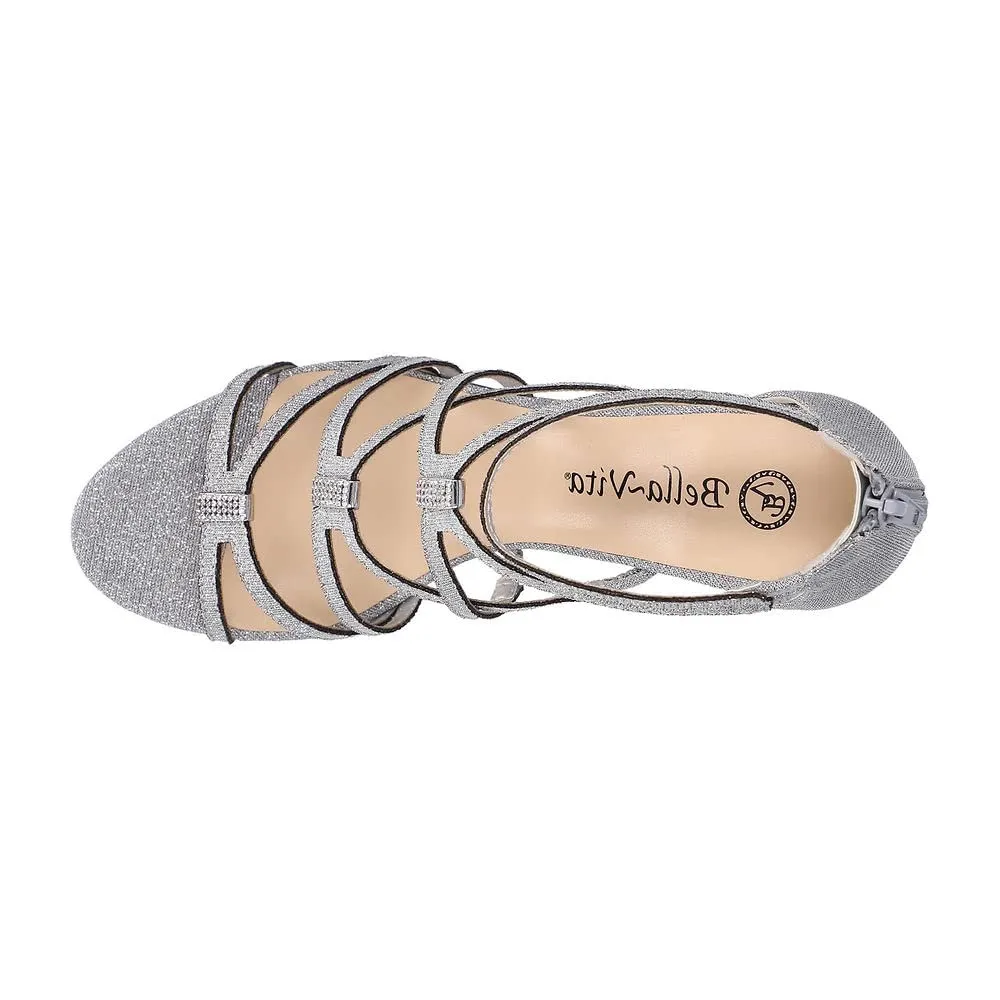 Bella Vita Womens Karlette Embellished Gladiator Sandals Silver 7.5 Medium (B,M)