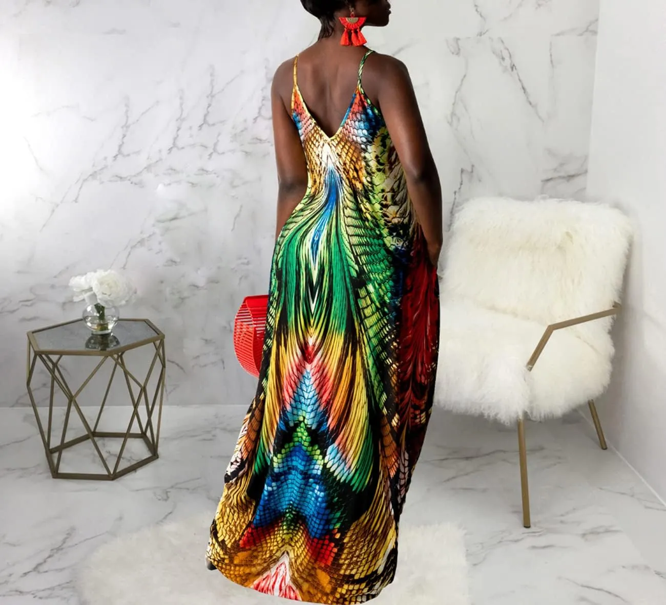 BessCops Summer Maxi Dresses for Women 2025 Plus Size Sundresses Casual Fashion Sleeveless Loose Long Sexy Dress with Pockets