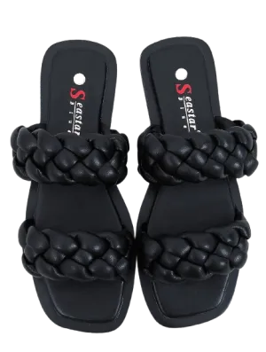 Black Braided Style Sandals