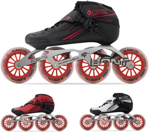 Bont Jet Inline Speed Skates - Vegan, Heat Moldable Racing Package with Carbon Fiber Boot, Elemental Wheels, and ABEC7 Bearings