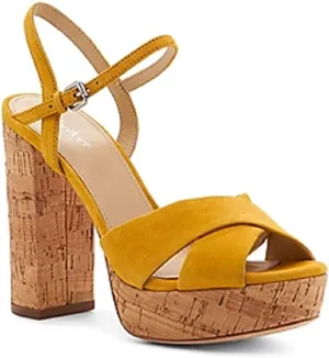 botkier Women's Plateau Suede High-Heel Platform Sandals SUNSHINE 9.5M