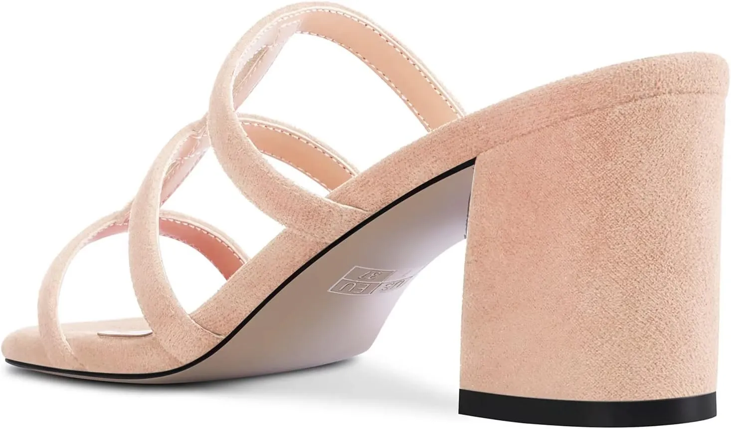 Castamere Chunky Block Mid Heel Open Toe Slip-on Gladiator Sandals Casual Cute Dress 2.6 Inches Heels