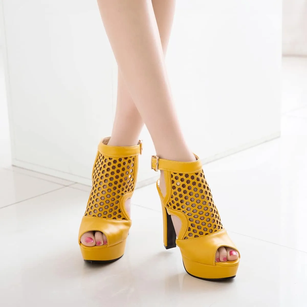 Ciuyurra Fashion Gladiator Sandals Platform Women Peep Toe Bootie Sandals