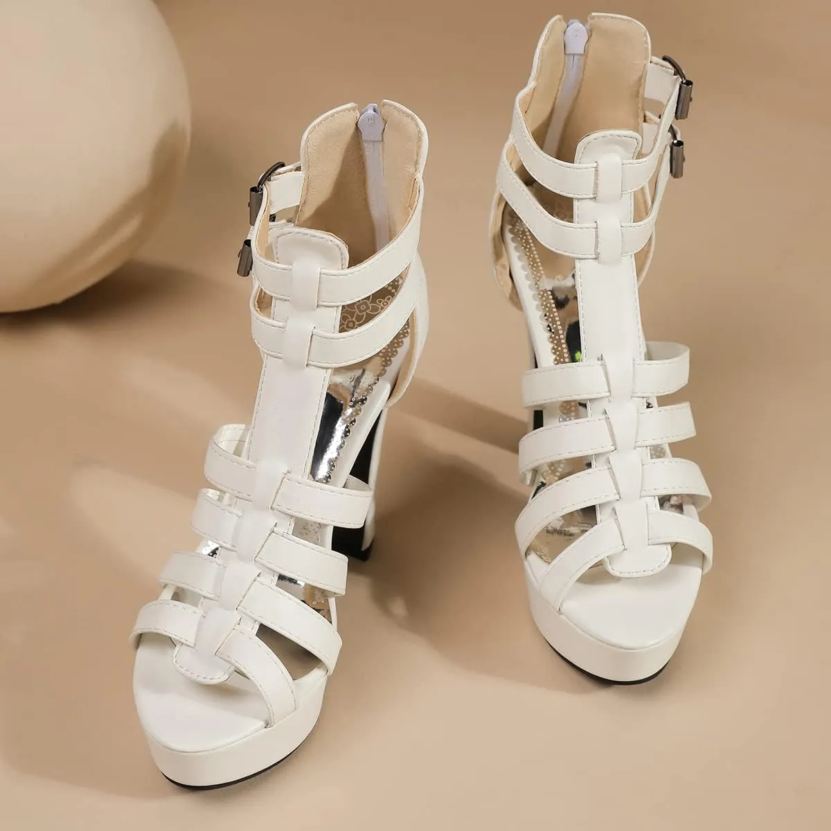 Ciuyurra Fashion Gladiator Sandals Platform Women Peep Toe Bootie Sandals