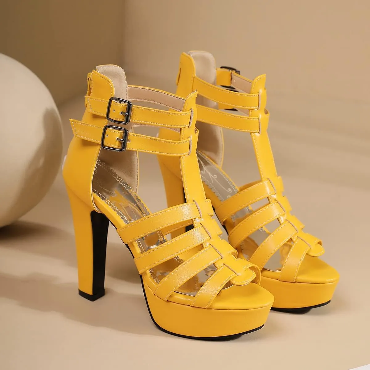 Ciuyurra Fashion Gladiator Sandals Platform Women Peep Toe Bootie Sandals