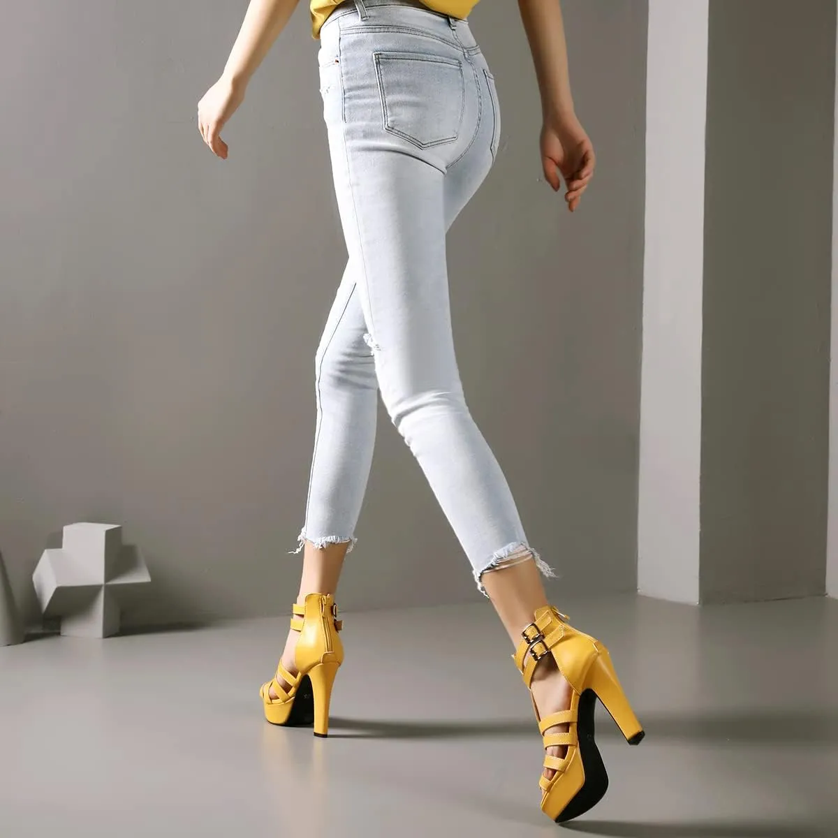 Ciuyurra Fashion Gladiator Sandals Platform Women Peep Toe Bootie Sandals
