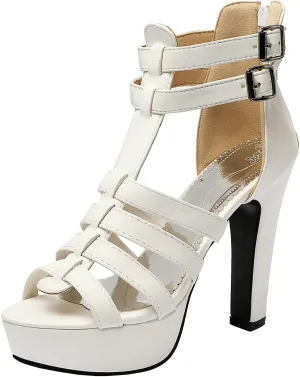 Ciuyurra Fashion Gladiator Sandals Platform Women Peep Toe Bootie Sandals