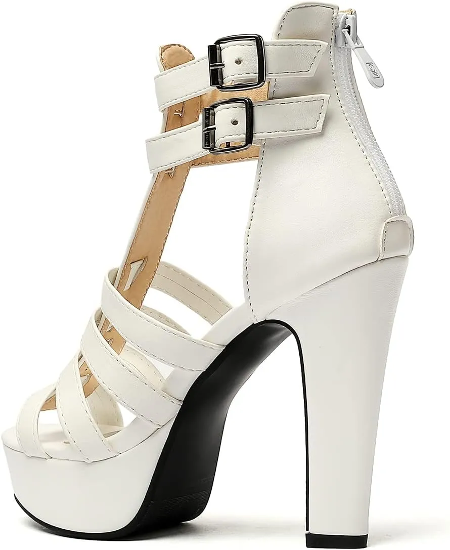 Ciuyurra Fashion Gladiator Sandals Platform Women Peep Toe Bootie Sandals