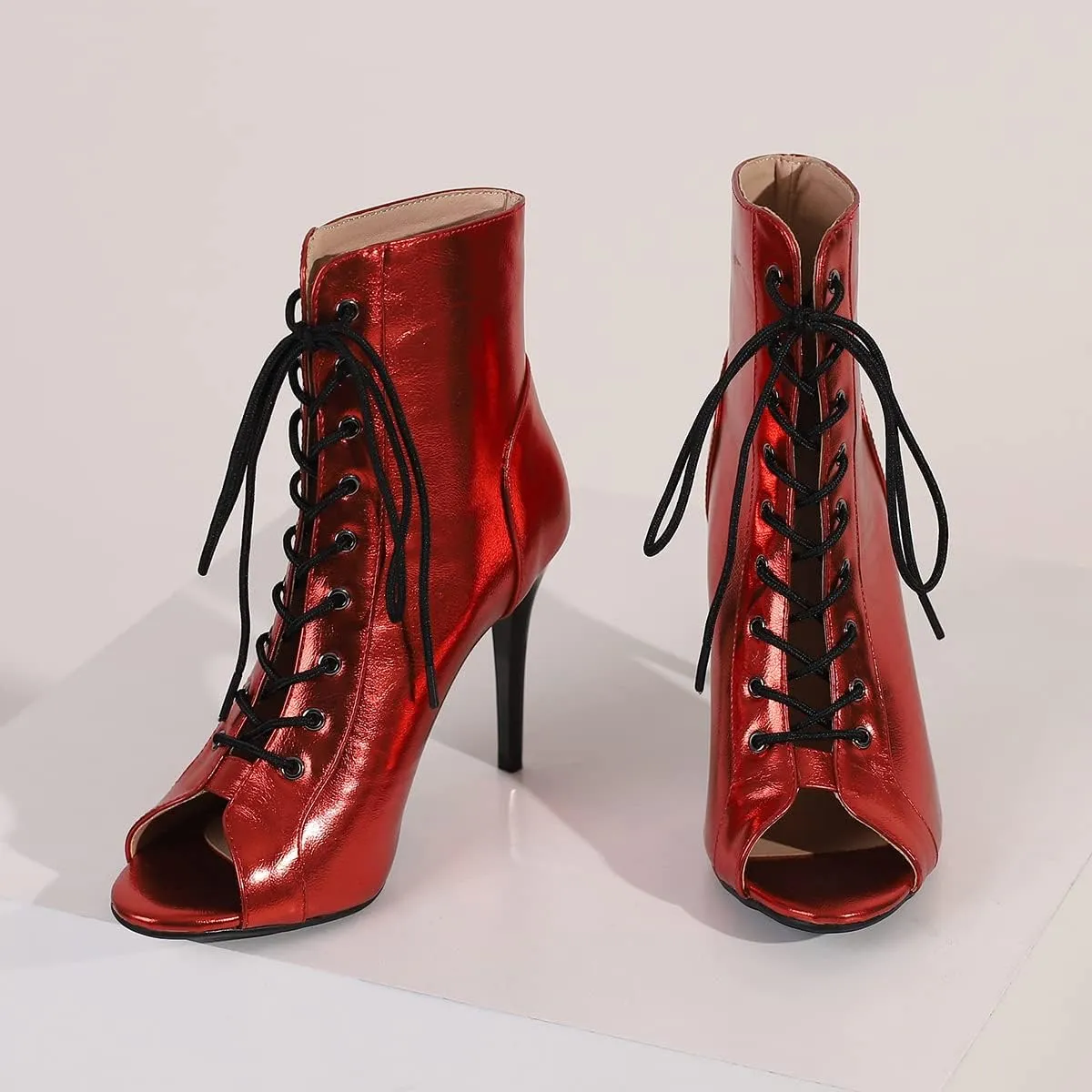 Ciuyurra Women Summer Booties Stiletto Heels Lace up Sandals Gladiator