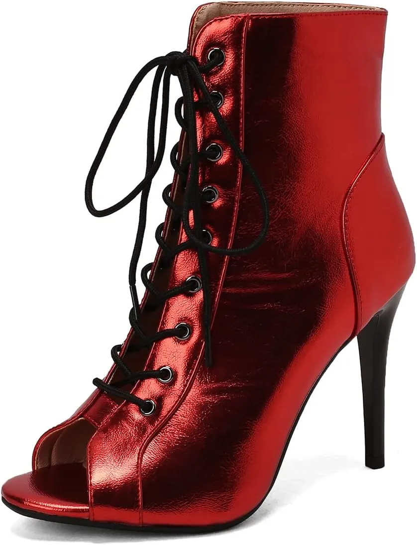 Ciuyurra Women Summer Booties Stiletto Heels Lace up Sandals Gladiator