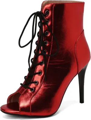 Ciuyurra Women Summer Booties Stiletto Heels Lace up Sandals Gladiator
