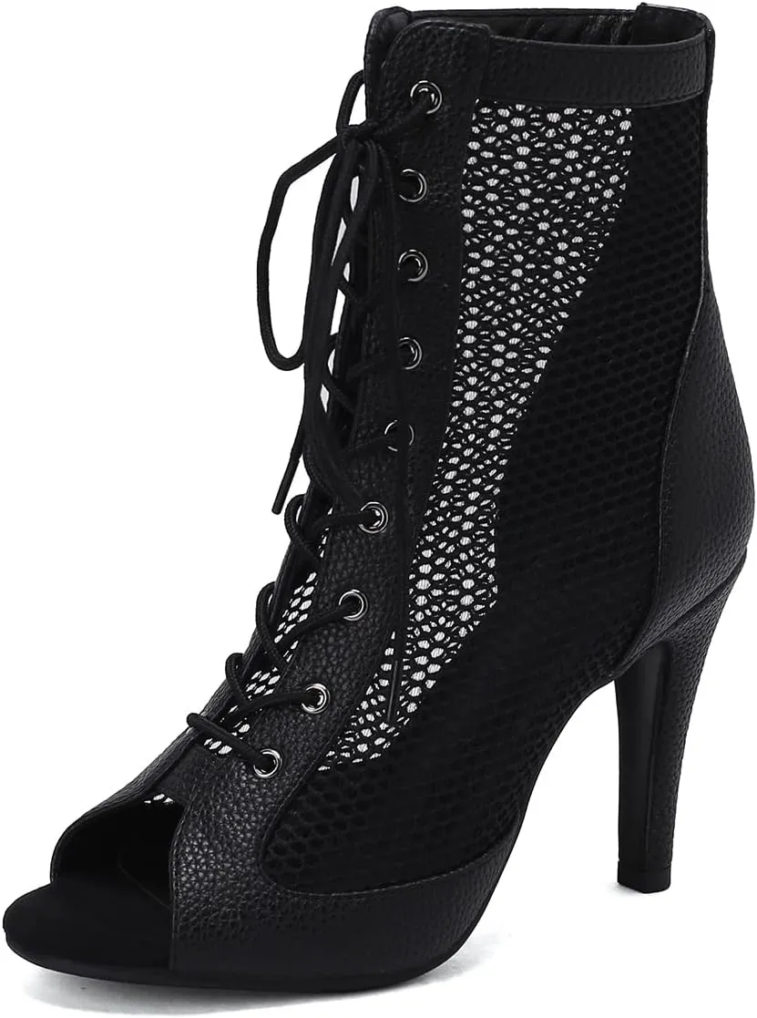 Ciuyurra Women Summer Booties Stiletto Heels Lace up Sandals Gladiator