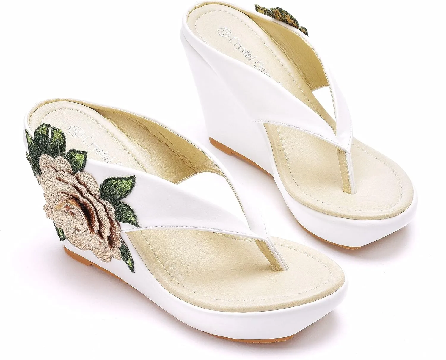 Crystal Queen Flower Wedges Sandals Flip Flops For Women Beach Sandals Wedges Platform Bohemia Sandals Flip Flops Women Summer Shoes