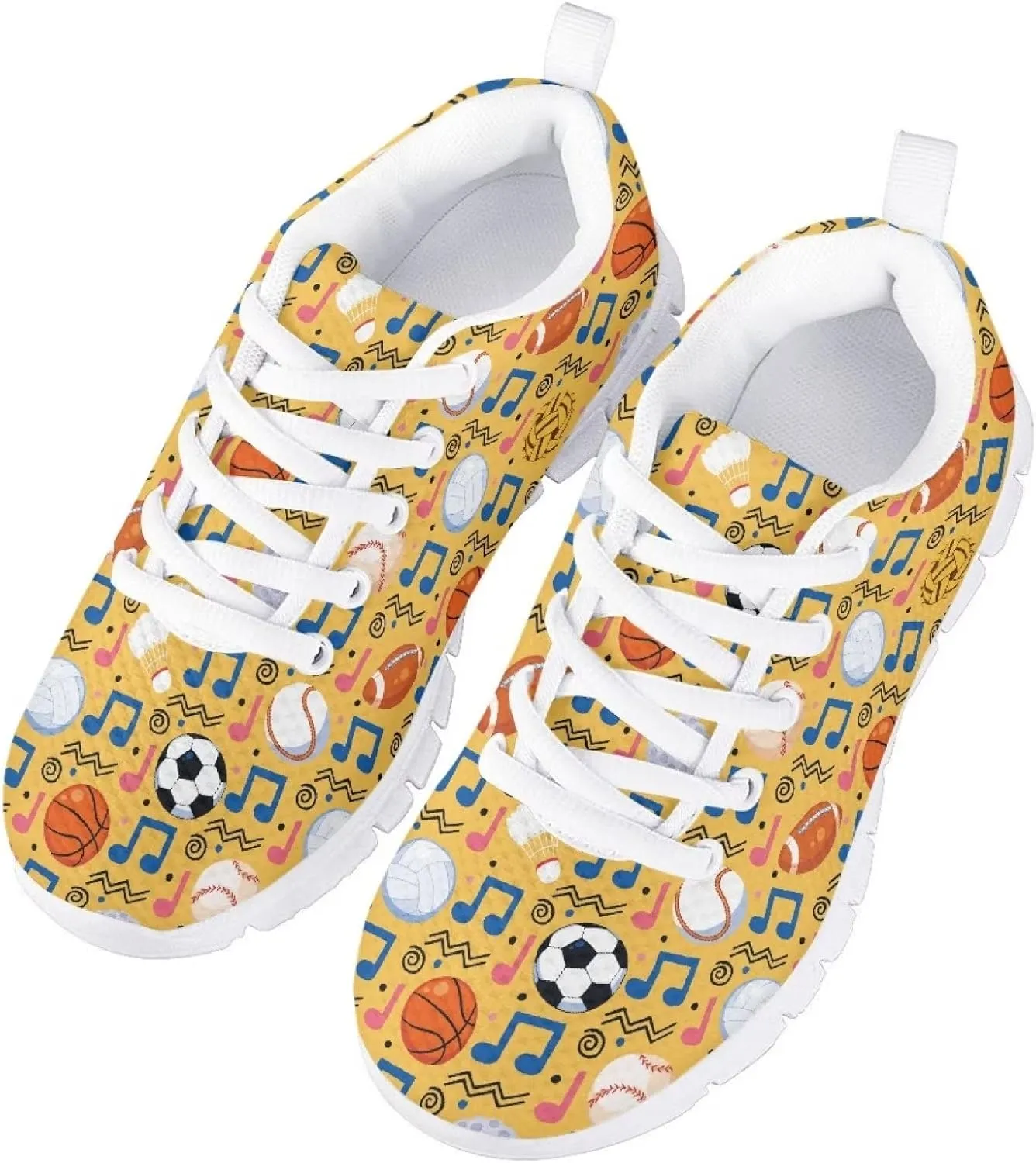 Cute Tennis Shoes for Girls Kids Mesh Running Shoes Lace Up Walking Athletic Sneakers