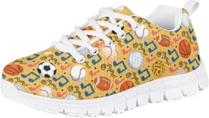 Cute Tennis Shoes for Girls Kids Mesh Running Shoes Lace Up Walking Athletic Sneakers