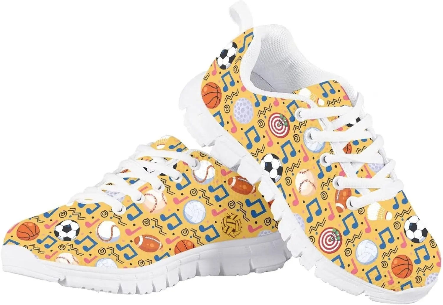 Cute Tennis Shoes for Girls Kids Mesh Running Shoes Lace Up Walking Athletic Sneakers