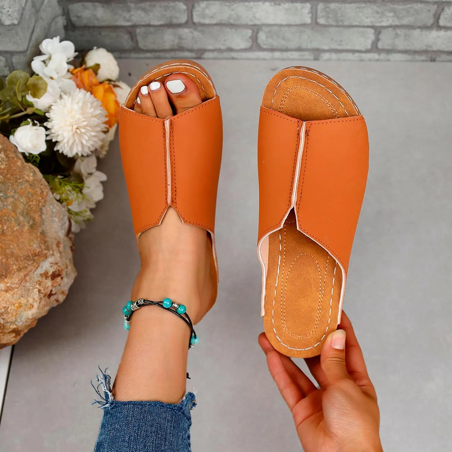 Damping Sole Upgradation Stretch Lightweight Sandals, Reef Platform Sandals Wedges Low Heel Rubber Arch Support Cushion Slip on Going Out Dressy Comfortable Black Slides Wedge Slippers