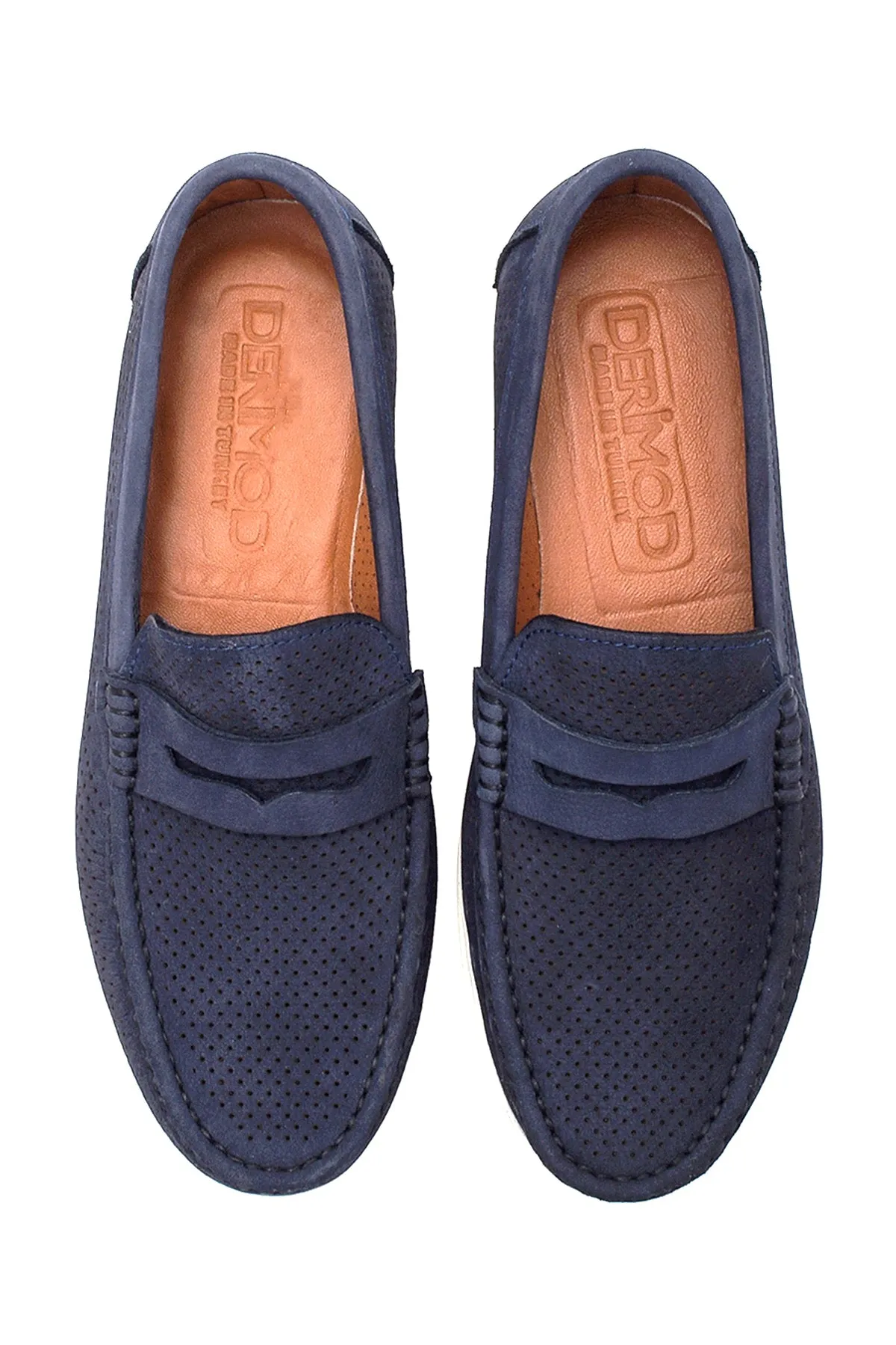 Erkek Lacivert Nubuk Deri Casual Loafer