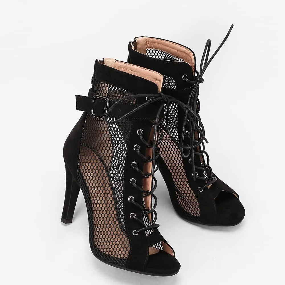 Fashion Peep Toe Booties Gladiator High Top Sandals