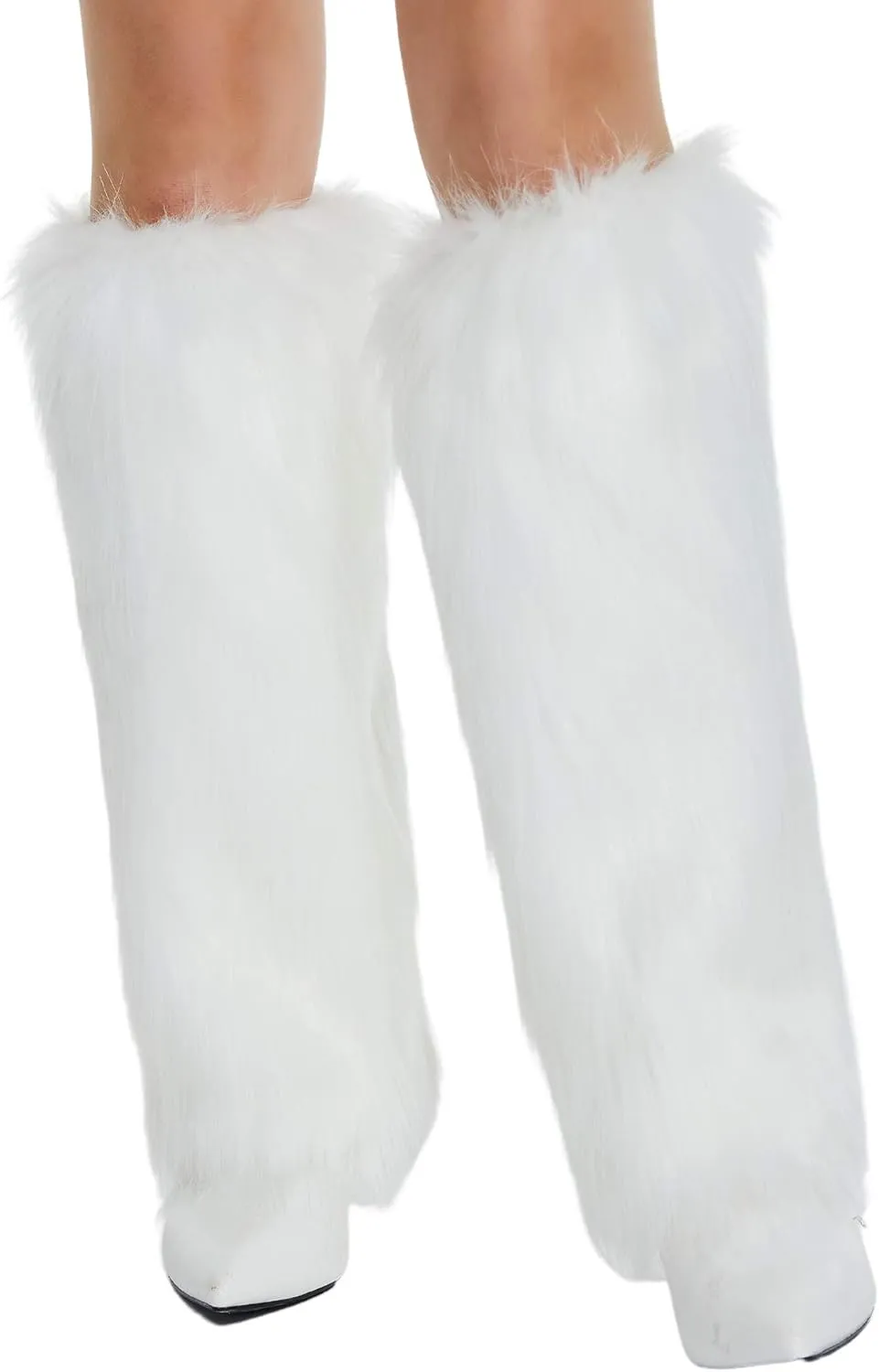 Faux Fur Leg Warmers - Womens Winter Warm Fur Boot Cuffs Covers, Cozy, Christmas, Halloween, Unicorn, Hippie Costume