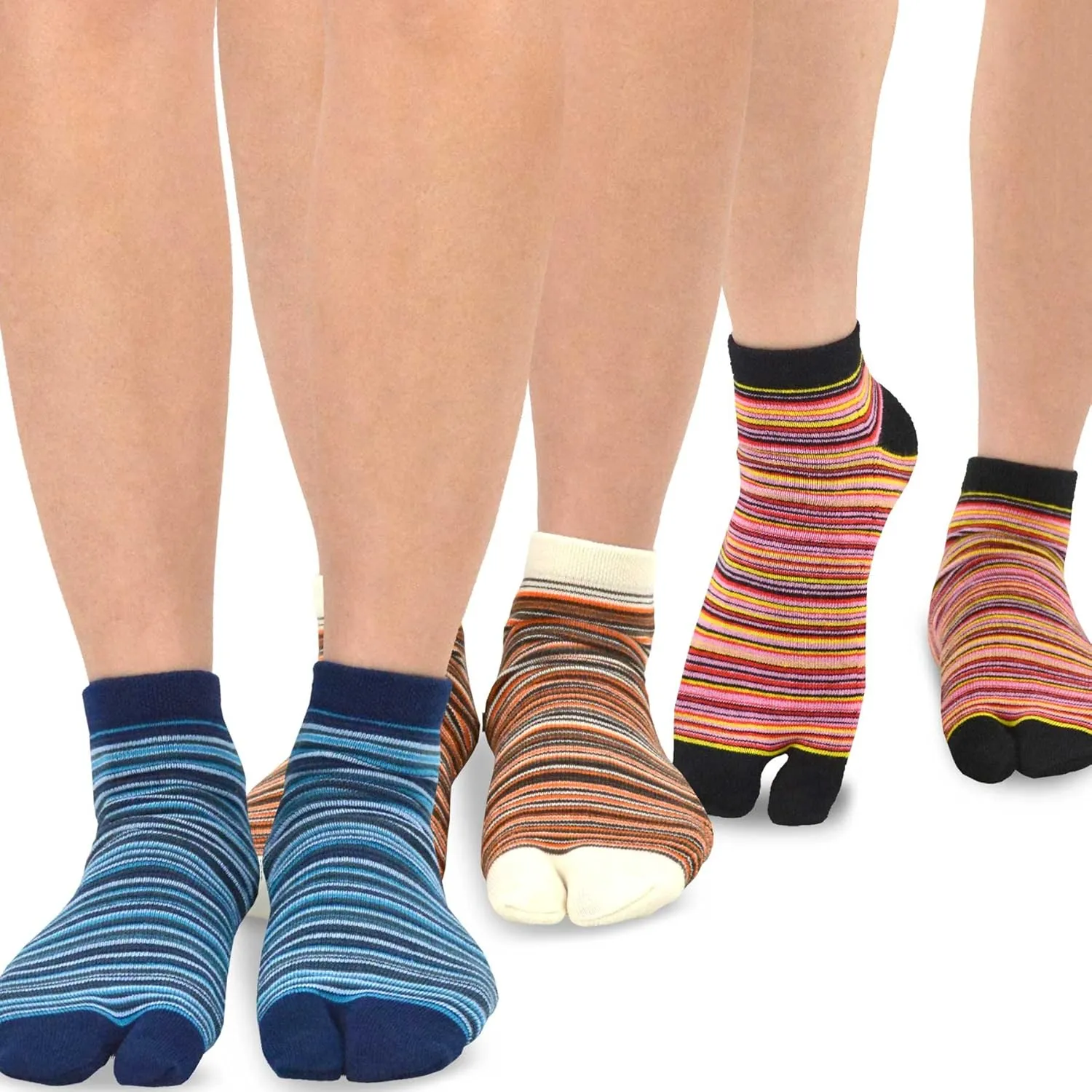 Flip Flop Big Toe Socks Adults Patriotic American Flag Christmas Santa Solid Black Grey Stripes 3 Pairs
