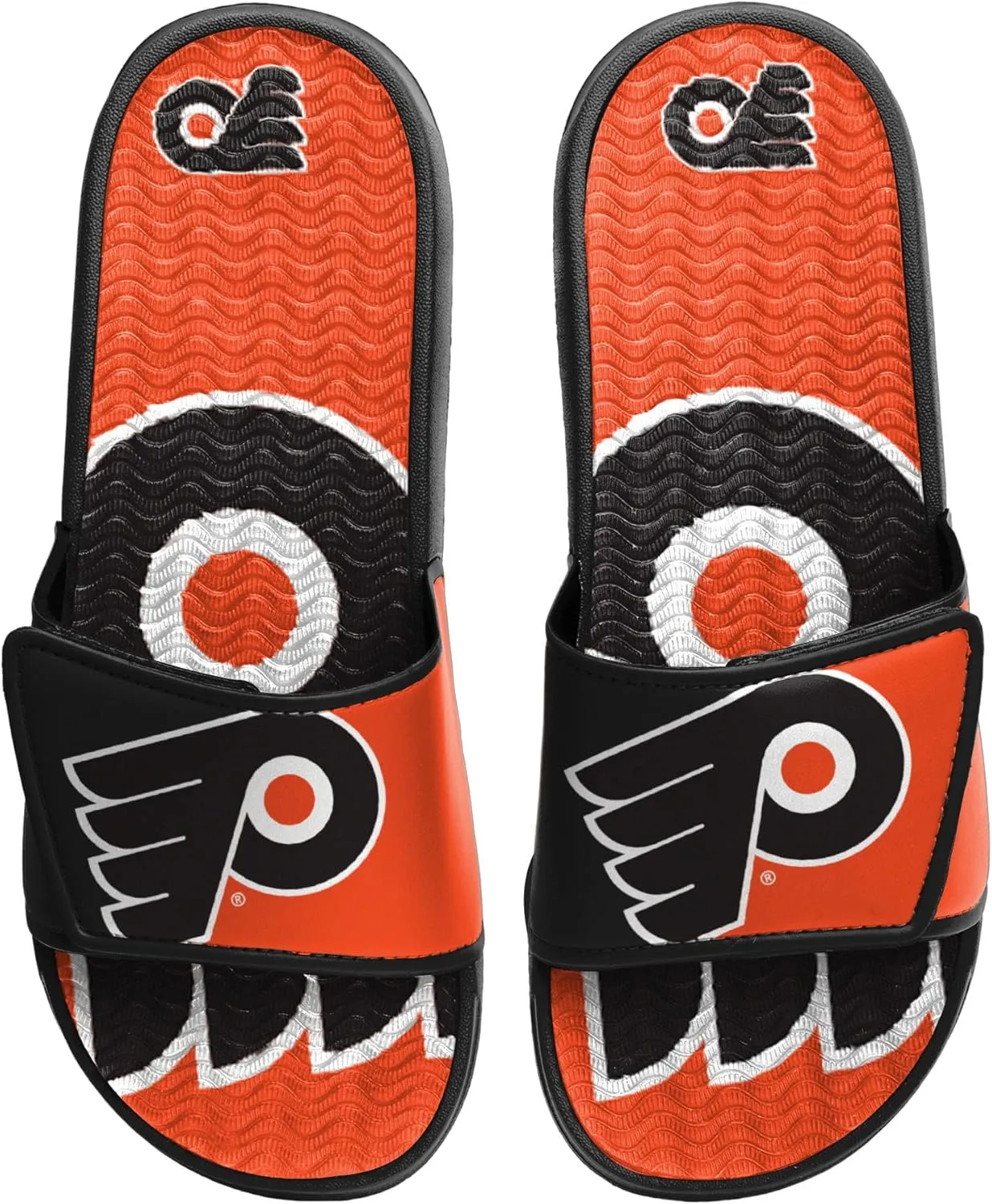 FOCO Men's NHL Team Logo Athletic Sport Shower Flip Flop Sandals Gel Slides