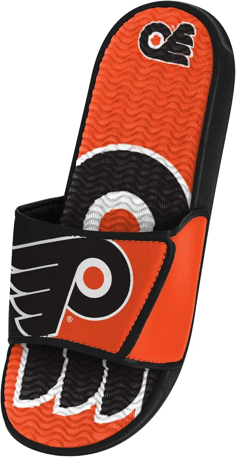 FOCO Men's NHL Team Logo Athletic Sport Shower Flip Flop Sandals Gel Slides
