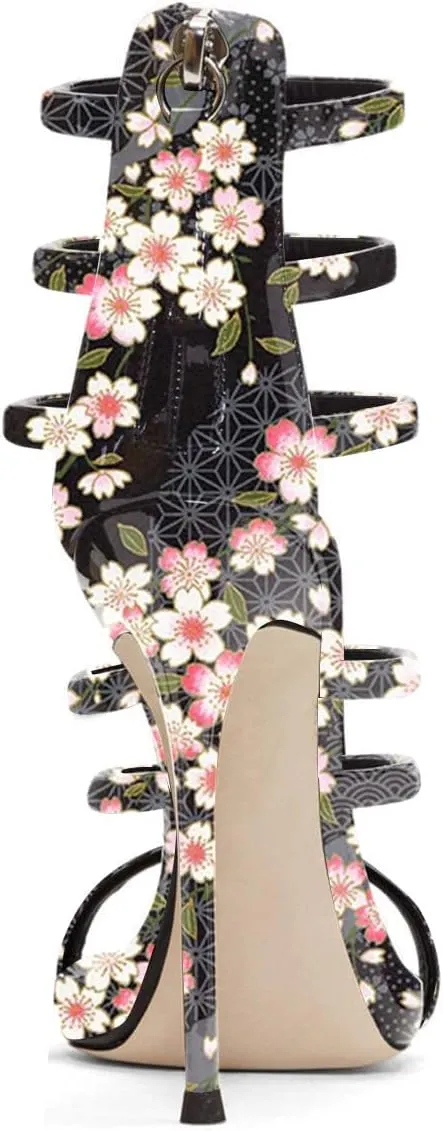 FSJ Women Sexy Strappy Gladiator Wedding Sandals High Heel Stiletto Shoes for Summer Prom Party Size 4-15 US