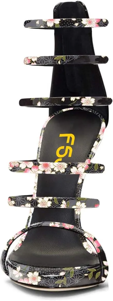 FSJ Women Sexy Strappy Gladiator Wedding Sandals High Heel Stiletto Shoes for Summer Prom Party Size 4-15 US
