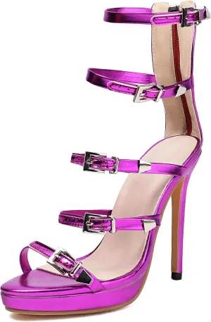 Gicoiz Women Stiletto High Heels Party Strappy Gladiator Sandals