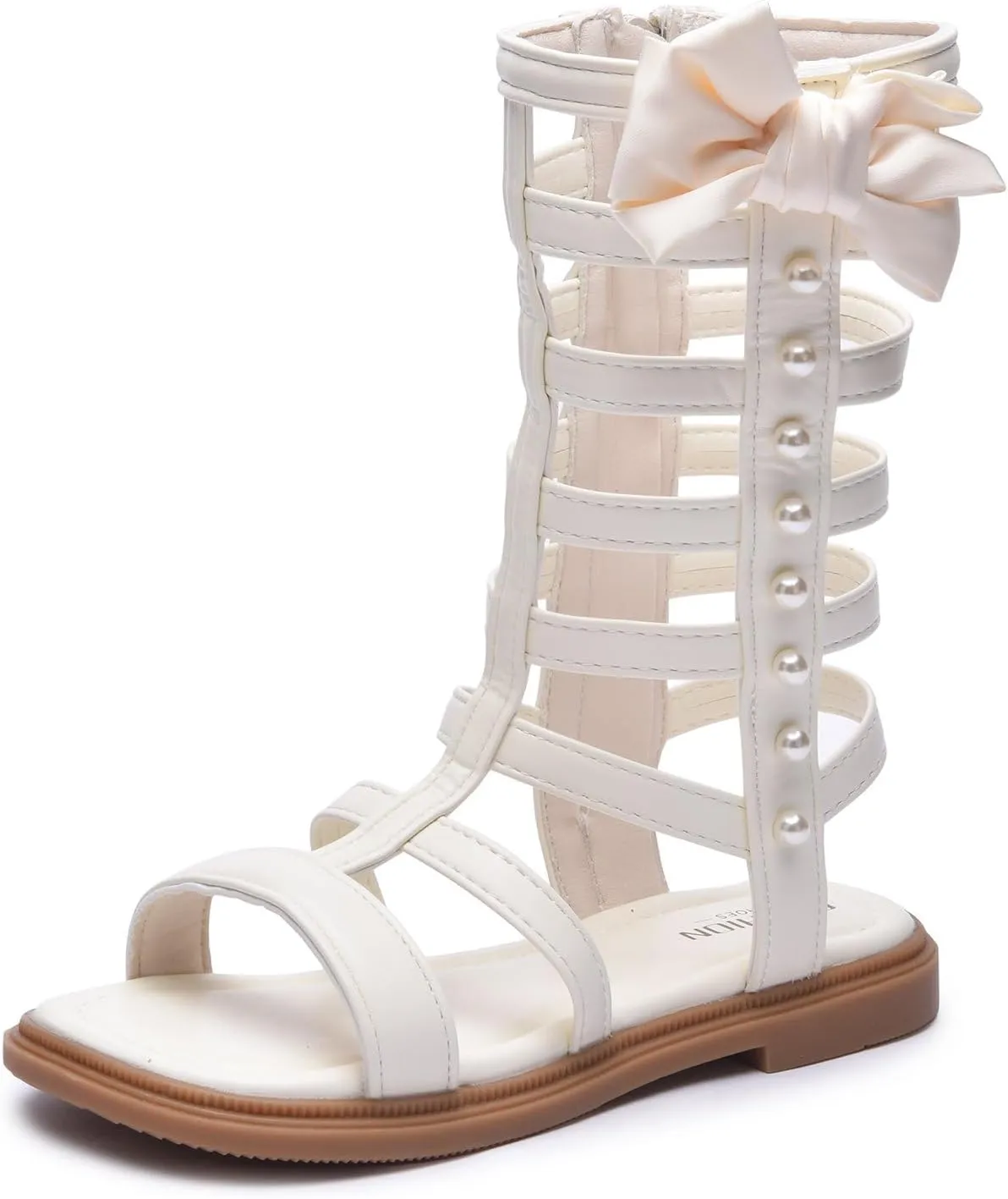 Girls Rivet Gladiator Sandals Summer Princess Dress Strappy Flats Zip Up Boots Shoes