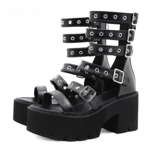 Gladiator Style Platform Heel Sandal