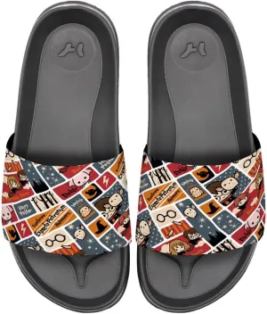 Harry Potter Cute Squares Unisex Adult Slides Adjustable Flip Flop Sandals Officially Licensed Hypd Slydr Switch™