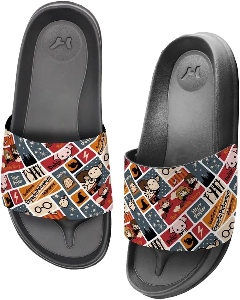Harry Potter Cute Squares Unisex Adult Slides Adjustable Flip Flop Sandals Officially Licensed Hypd Slydr Switch™