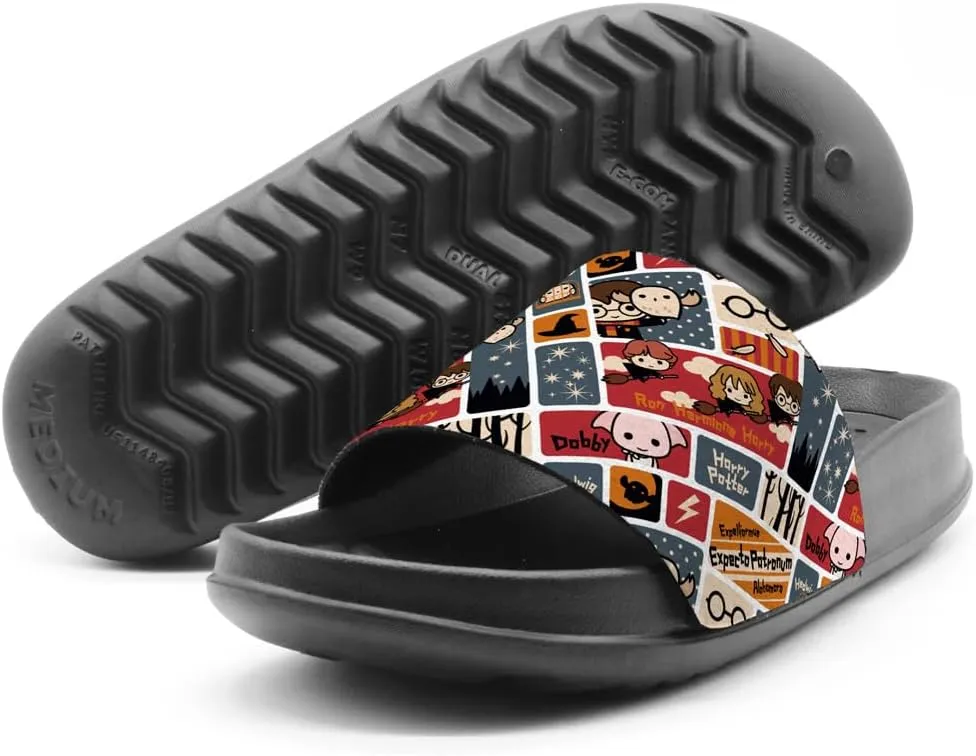 Harry Potter Cute Squares Unisex Adult Slides Adjustable Flip Flop Sandals Officially Licensed Hypd Slydr Switch™