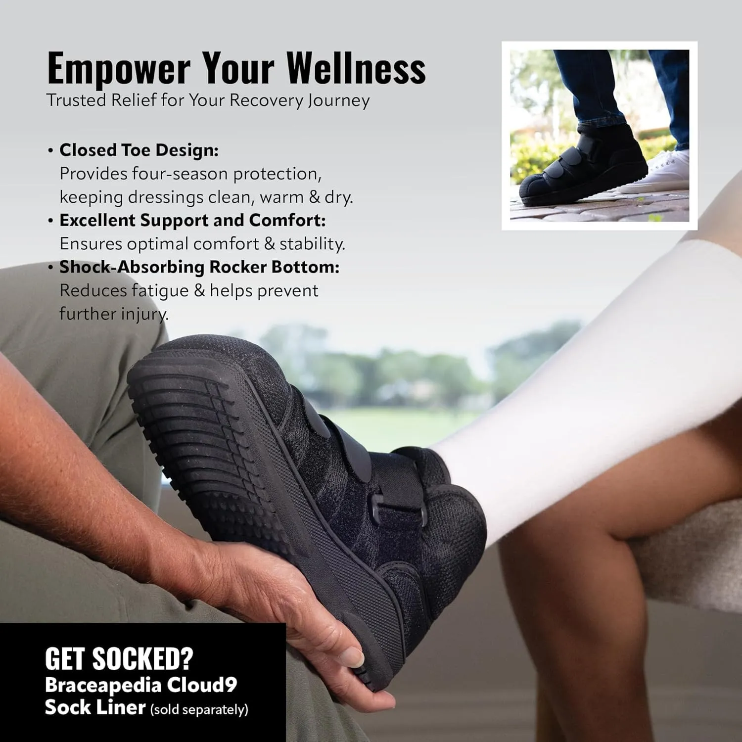 High Medical Shoe Closed Toe, Size XL, Walking Boot & Foot Brace, Post Op/Orthopedic Boot for Injured Foot for Men and Women