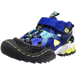Jambu Boy's Squamata Mesh Hook and Loop Crossover Stretch Lace Water Ready Fisherman Sandals, Blue
