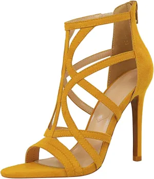 JOEupin Women’s Fashion High Heel Sandals Peep Toe Hollow-out Gladiator Stiletto Pumps Dress Shoes with Zip