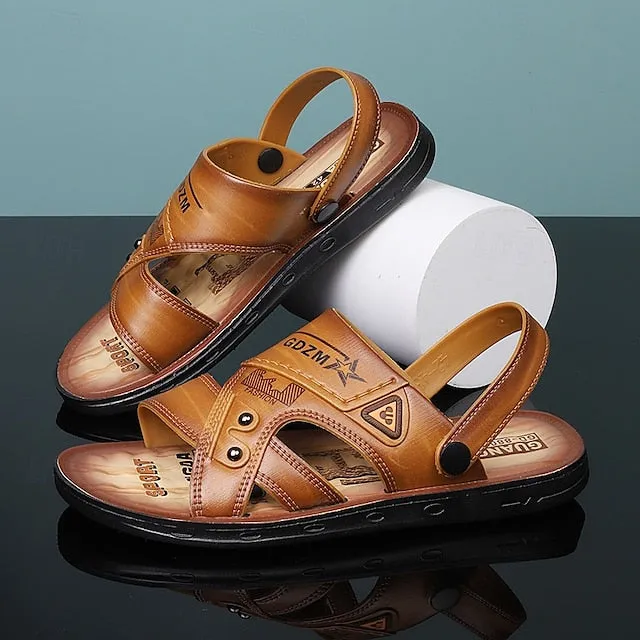 Men's Embossed Sandals with Cushioned Footbed for Casual Outdoor Use - 59 Street Vibes