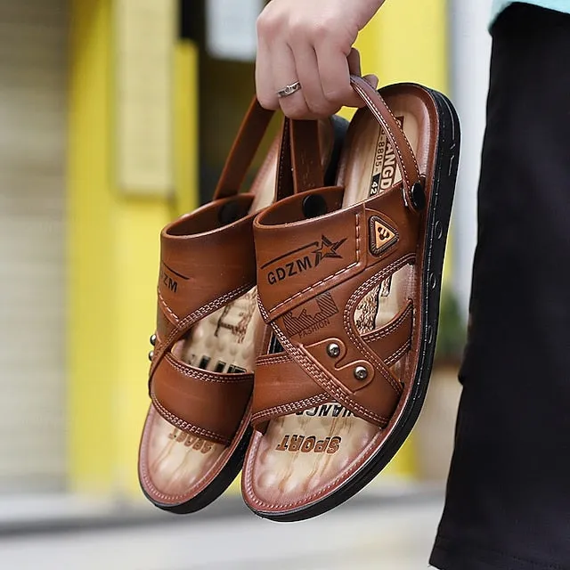 Men's Embossed Sandals with Cushioned Footbed for Casual Outdoor Use - 59 Street Vibes