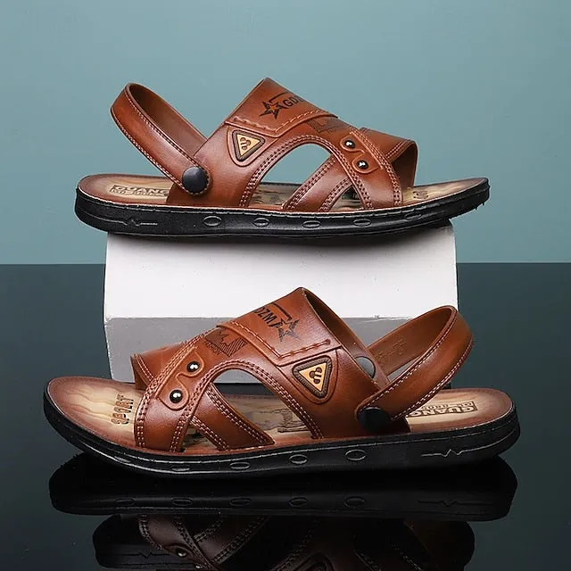 Men's Embossed Sandals with Cushioned Footbed for Casual Outdoor Use - 59 Street Vibes
